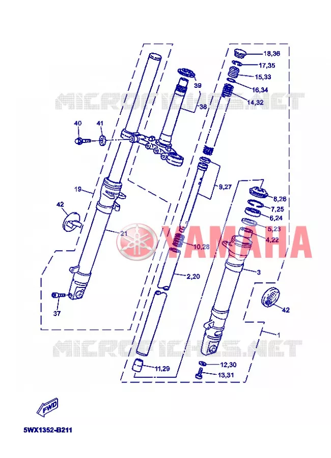 VOORVORK Yamaha MOTO 50 2008 XPOWER  TZR50 X-POWER