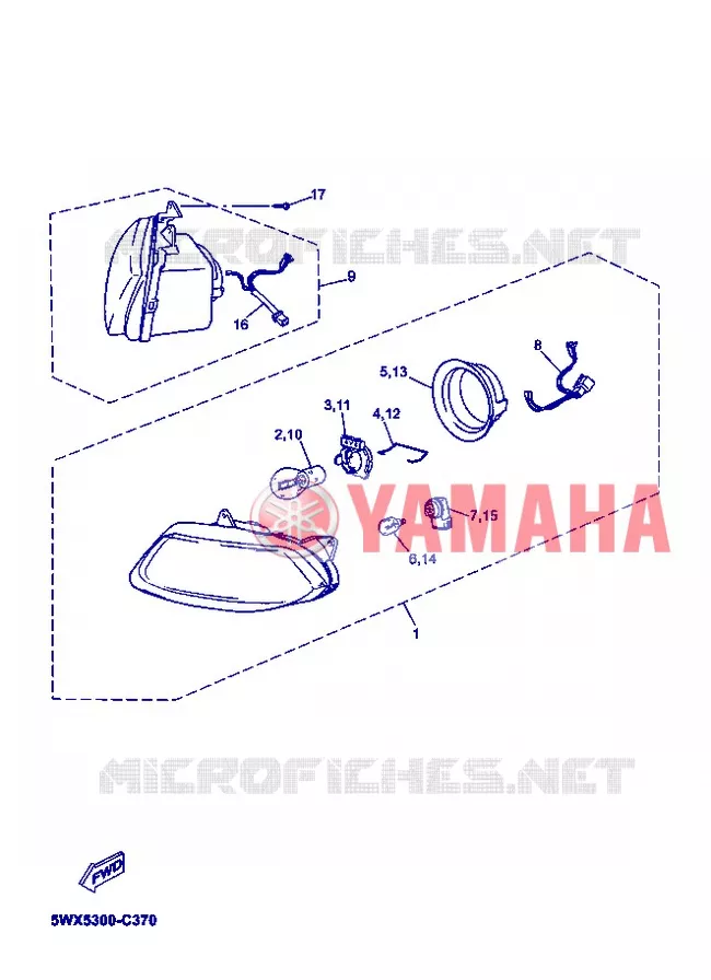 KOPLAMP Yamaha MOTO 50 2004 XPOWER  TZR50 X-POWER