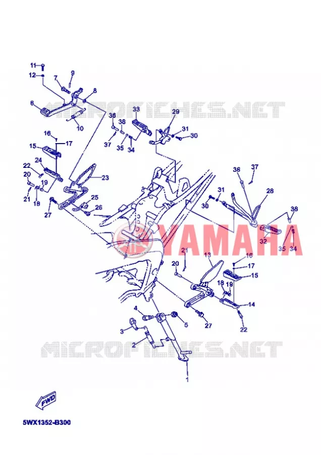 STANDAARD / VOETSTEUN Yamaha MOTO 50 2004 XPOWER  TZR50 X-POWER