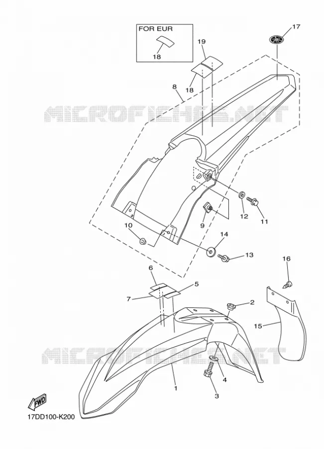 SPATBORD Yamaha MOTO 250 2011 YZF  YZ250F