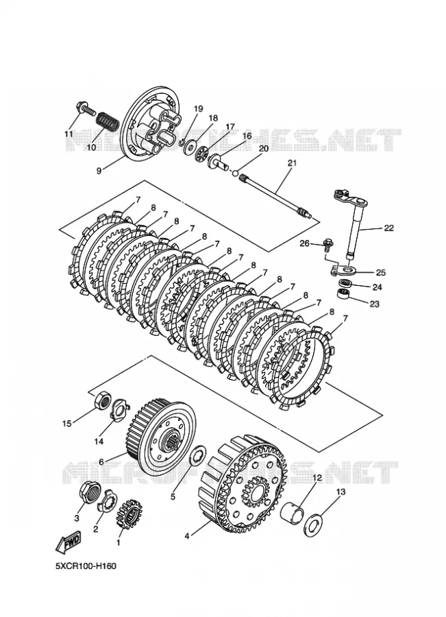 STARTMOTOR KOPPELINGS Yamaha MOTO 250 2011 YZF  YZ250F