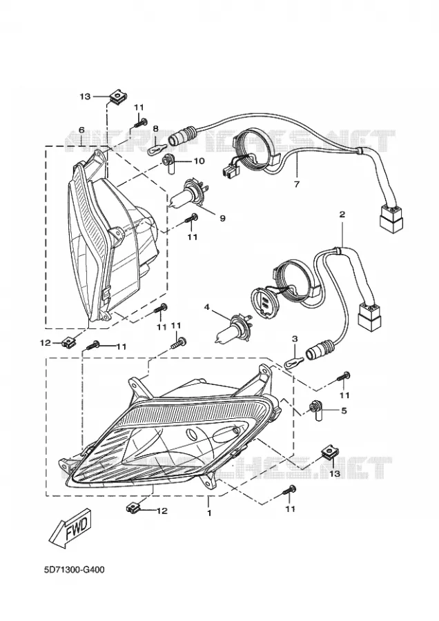 KOPLAMP Yamaha MOTO 125 2009 R125  YZF-R125