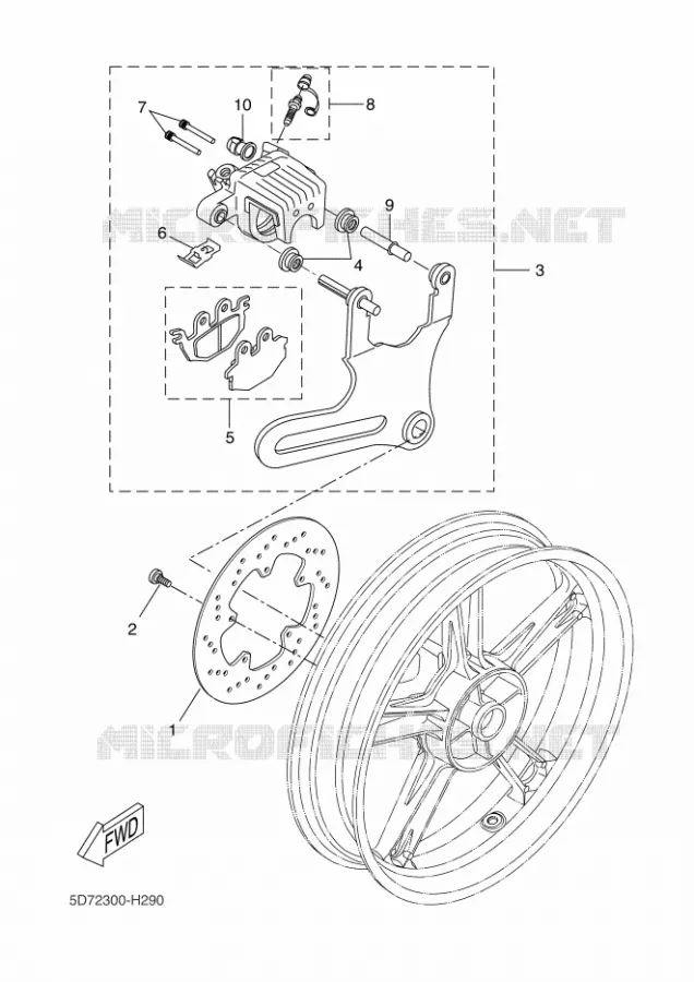 REMKLAUW ACHTER Yamaha MOTO 125 2009 R125  YZF-R125