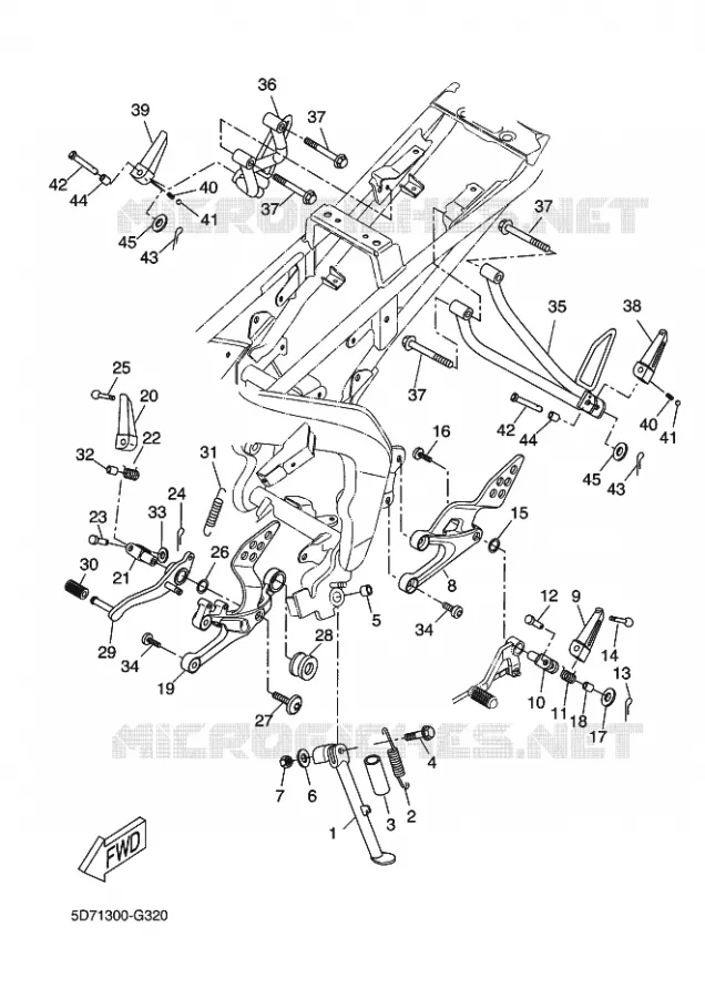 STANDAARD / VOETSTEUN Yamaha MOTO 125 2009 R125  YZF-R125