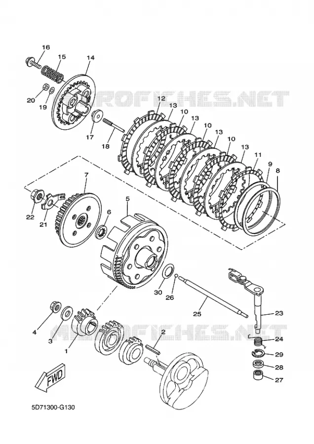 STARTMOTOR KOPPELINGS Yamaha MOTO 125 2009 R125  YZF-R125