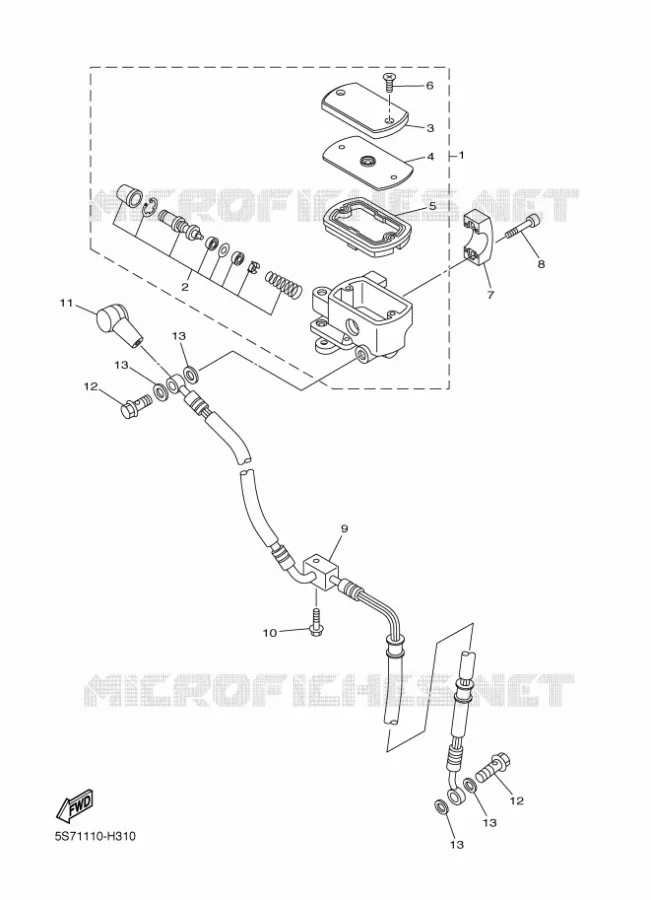 REMPOMP VOOR Yamaha MOTO 950 2009 MIDNIGHT STAR  XVS950A