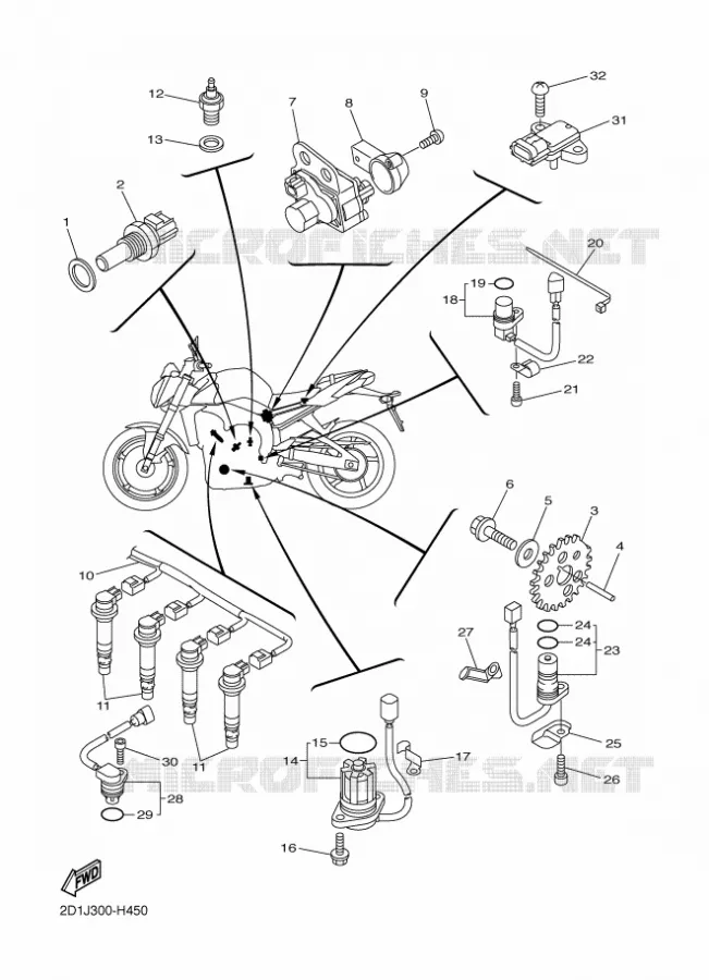 ELECTRISCH 1 Yamaha MOTO 1000 2009 FZ1 ABS  FZ1-NA FAZER