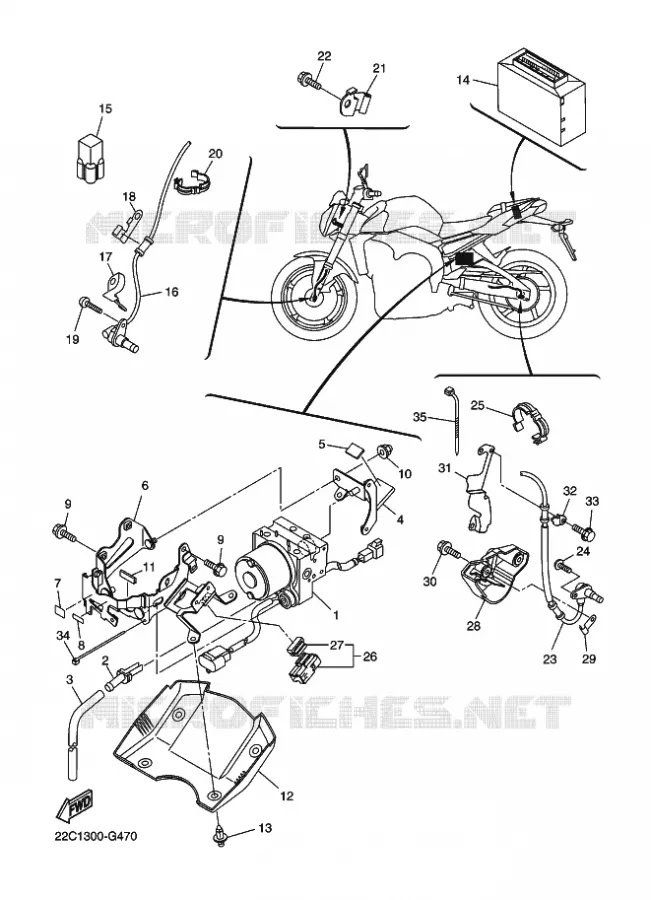 ELECTRISCH 3 Yamaha MOTO 1000 2009 FZ1 ABS  FZ1-NA FAZER