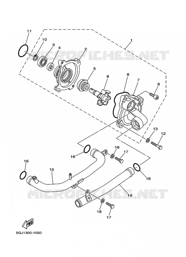 WATERPOMP / SLANGEN Yamaha SCOOTER 500 2009 TMAX  XP500 TMAX