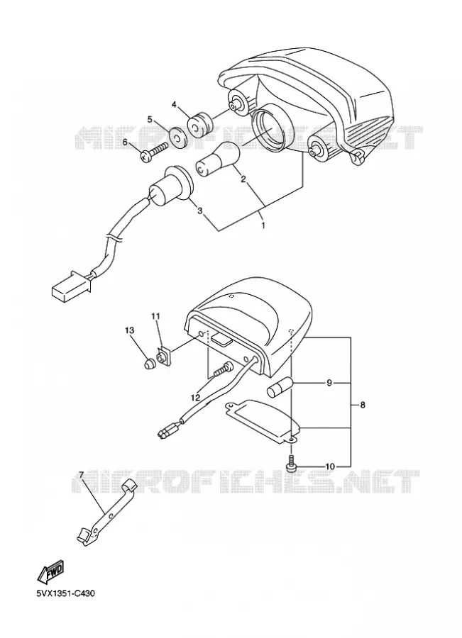ACHTERLICHT Yamaha MOTO 600 2009 FZ6 S2  FZ6-NHG FZ6