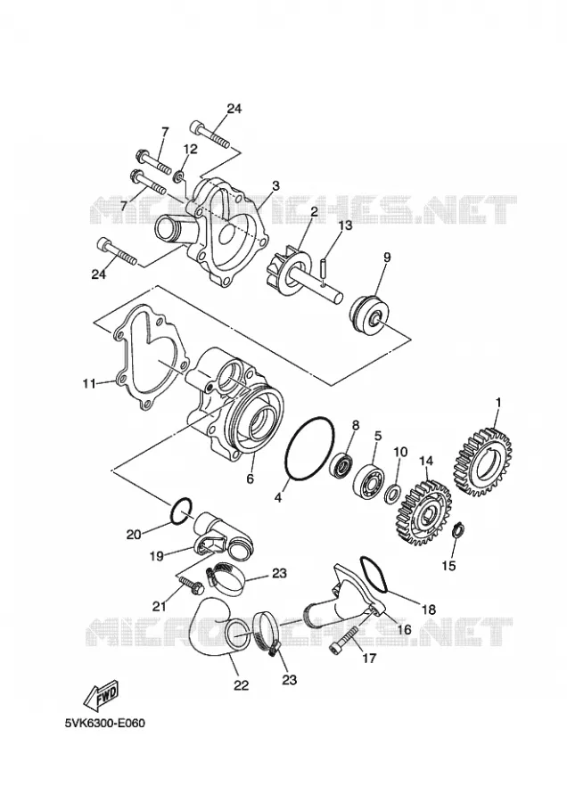 WATERPOMP / SLANGEN Yamaha MOTO 660 2009 XTX  XT660X