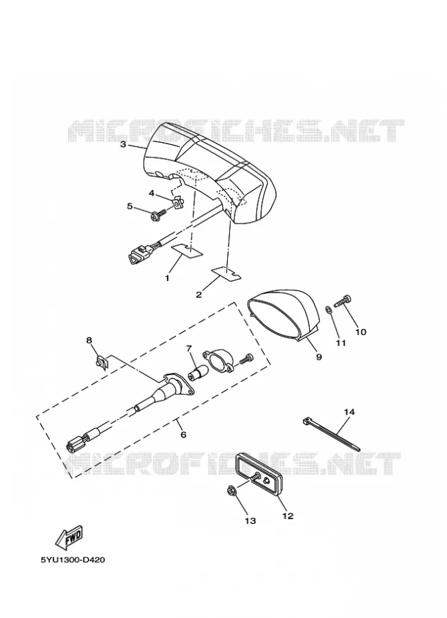 ACHTERLICHT Yamaha MOTO 1700 2009 MT01  MT01S
