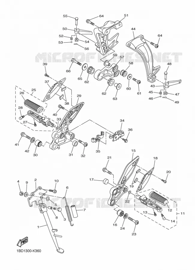 STANDAARD / VOETSTEUN Yamaha MOTO 800 2013 FAZER ABS  FZ8-SA