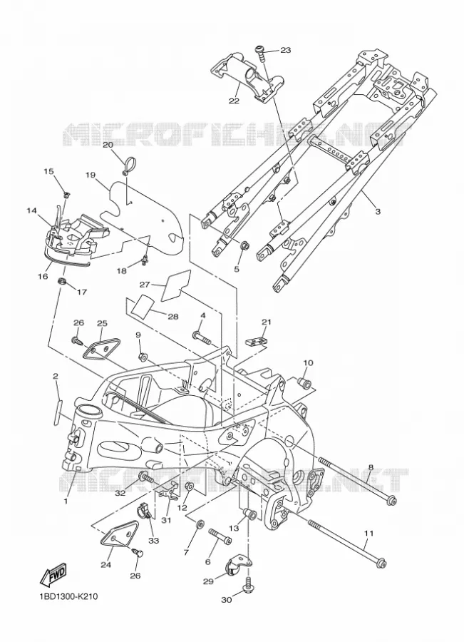FRAME Yamaha MOTO 800 2013 FAZER ABS  FZ8-SA