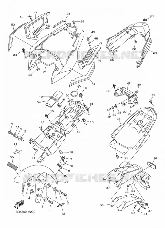 SPATBORD Yamaha MOTO 800 2013 FAZER ABS  FZ8-SA