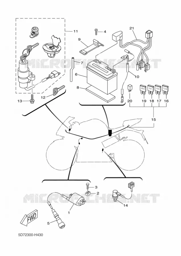 ELECTRISCH 1 Yamaha MOTO 125 2011 R125  YZF-R125