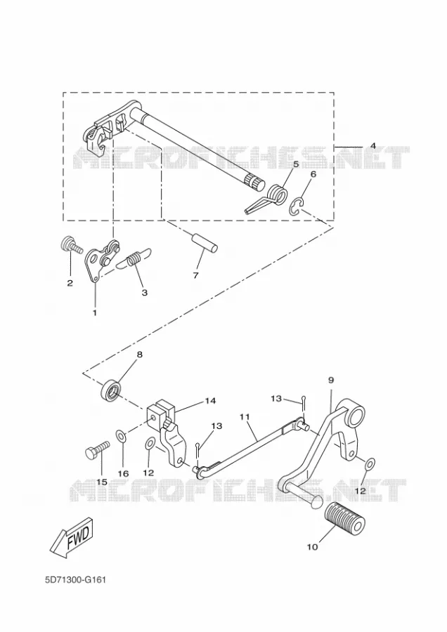 SCHAKEL STANG / PEDAAL Yamaha MOTO 125 2011 R125  YZF-R125