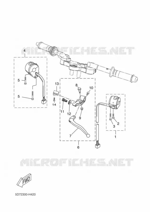 STUURSCHAKELAAR / HEVEL Yamaha MOTO 125 2011 R125  YZF-R125