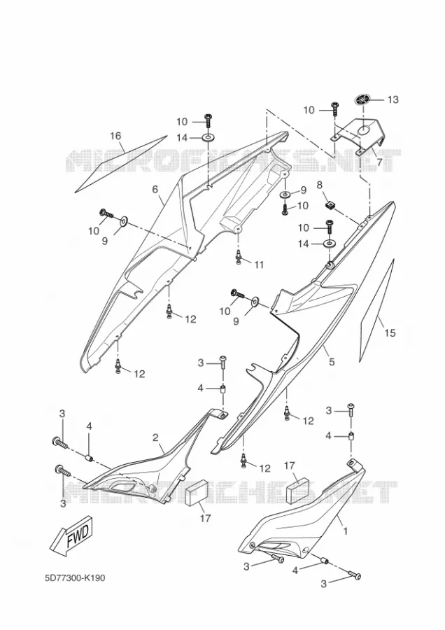 ZIJKUIPDEEL Yamaha MOTO 125 2011 R125  YZF-R125