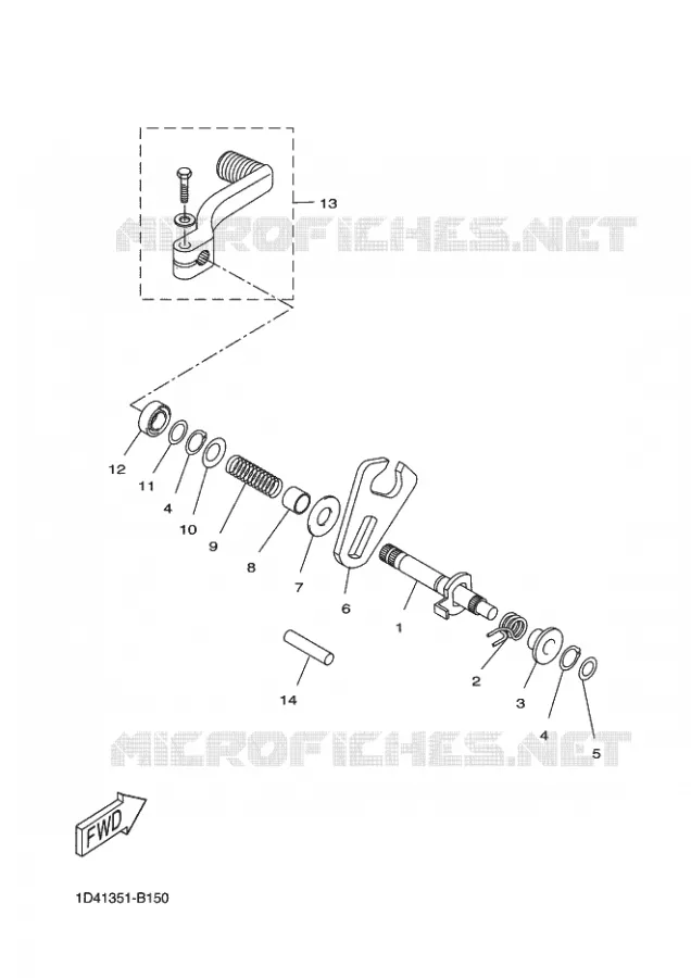 SCHAKEL STANG / PEDAAL Yamaha MOTO 50 2009 DTR  DT50RSM