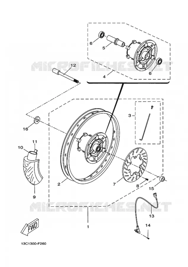 WIEL VOOR 2 Yamaha MOTO 50 2009 X-LIMIT  DT50RSM