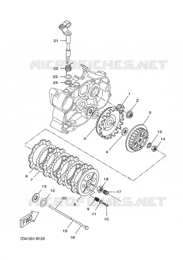 STARTMOTOR KOPPELINGS Yamaha MOTO 50 2009 X-LIMIT  DT50R X-LIMIT ENDURO