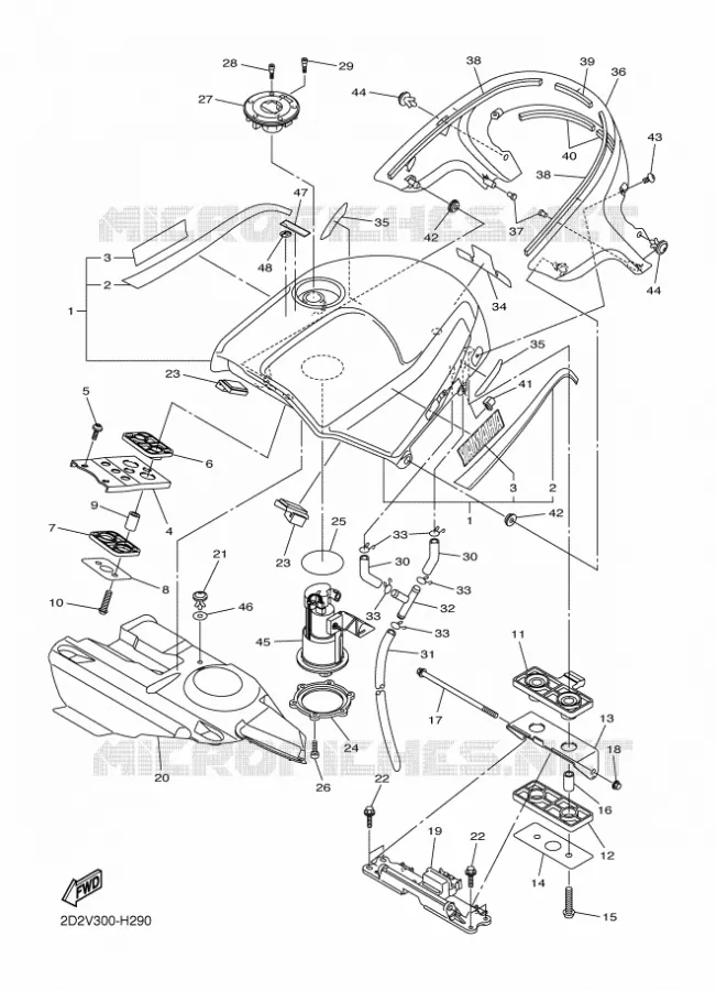 BENZINE TANK Yamaha MOTO 1300 2009 FJR AS ABS  FJR1300AS