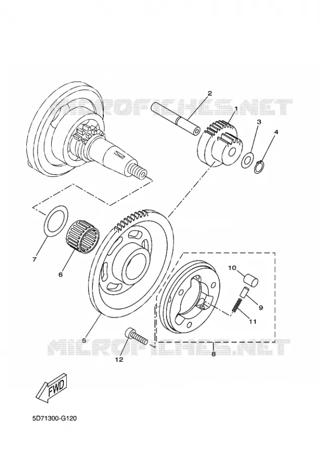 STARTMOTOR KOPPELINGS Yamaha MOTO 125 2009 WR-X  WR125X