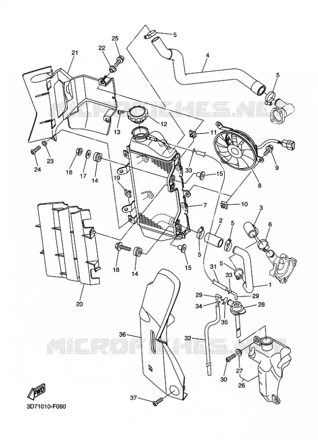 RADIATEUR / SLANG Yamaha MOTO 250 2009 WRX  WR250X