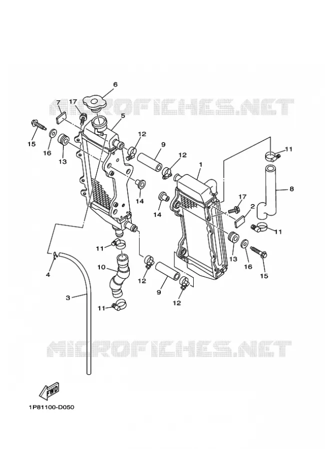 RADIATEUR / SLANG Yamaha MOTO 250 2013 YZ  YZ250