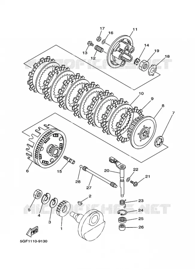 STARTMOTOR KOPPELINGS Yamaha MOTO 250 2009 TTR  TT250R