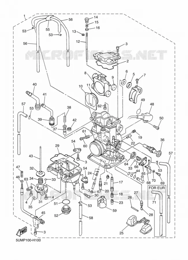 CARBURATEUR  Yamaha MOTO 250 2010 WRF  WR250F