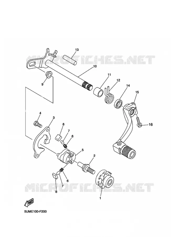 SCHAKEL STANG / PEDAAL Yamaha MOTO 250 2010 WRF  WR250F
