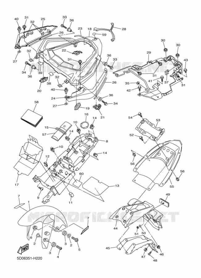 SPATBORD Yamaha MOTO 1000 2009 FAZER ABS  FZ1-SA FAZER