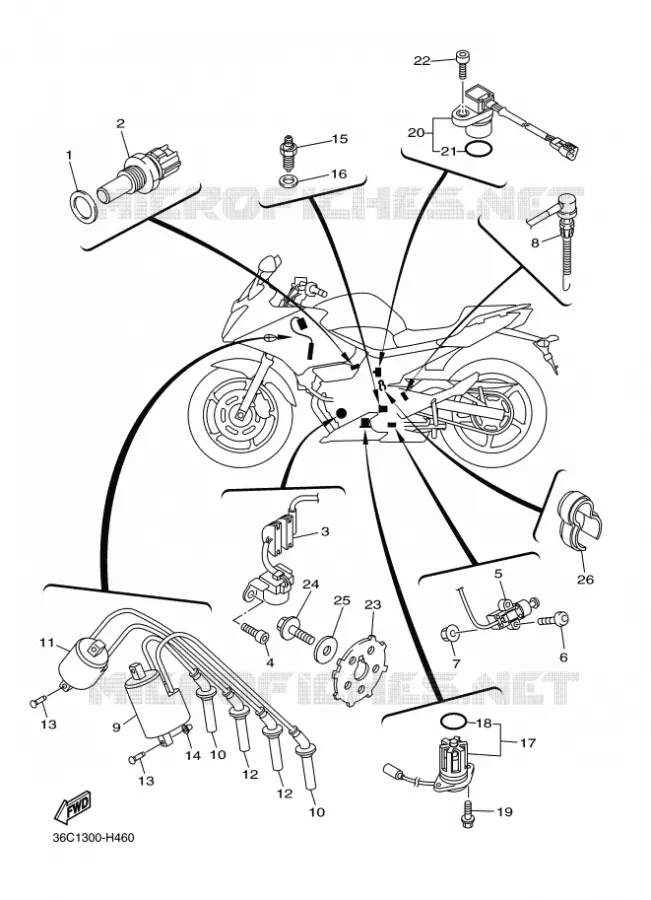 ELECTRISCH 1 Yamaha MOTO 600 2009 XJ6  XJ6S DIVERSION