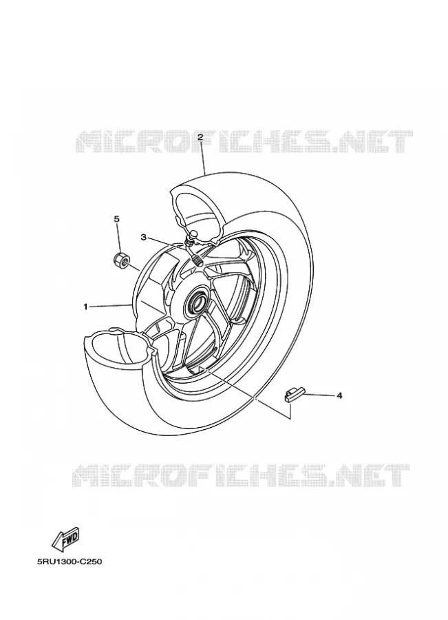 ACHTERWIEL Yamaha SCOOTER 400 2009 MAJESTY  YP400 MAJESTY400