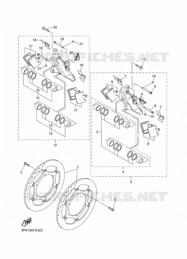 REMKLAUW VOOR Yamaha MOTO 1300 2009 FJR AS ABS  FJR1300AS