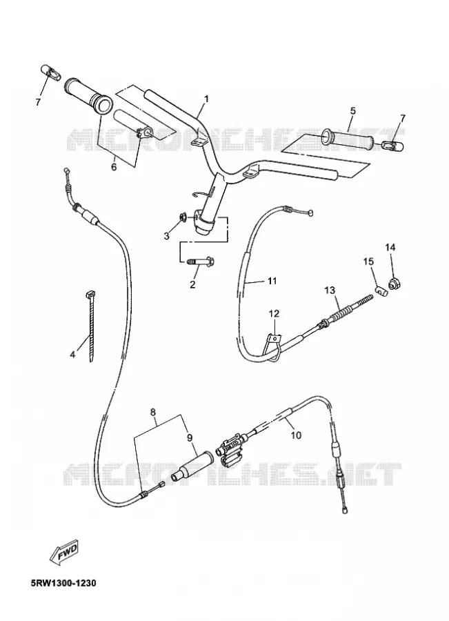 STUUR / KABEL Yamaha SCOOTER 50 2009 MACH  CS50Z MACH G