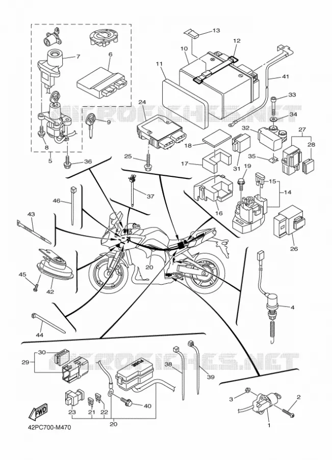 ELECTRISCH 2 Yamaha MOTO 800 2013 FAZER  FZ8-S