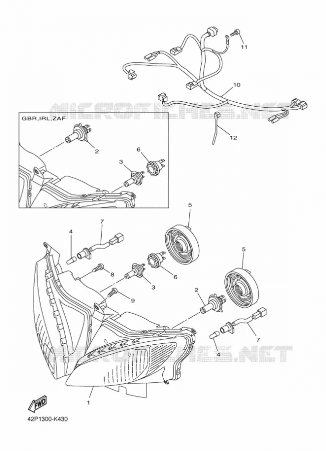 KOPLAMP Yamaha MOTO 800 2013 FAZER ABS  FZ8-SA