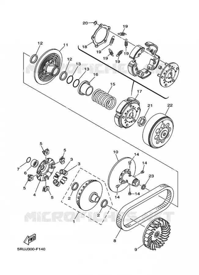 STARTMOTOR KOPPELINGS Yamaha SCOOTER 400 2009 MAJESTY ABS  YP400A MAJESTY400A