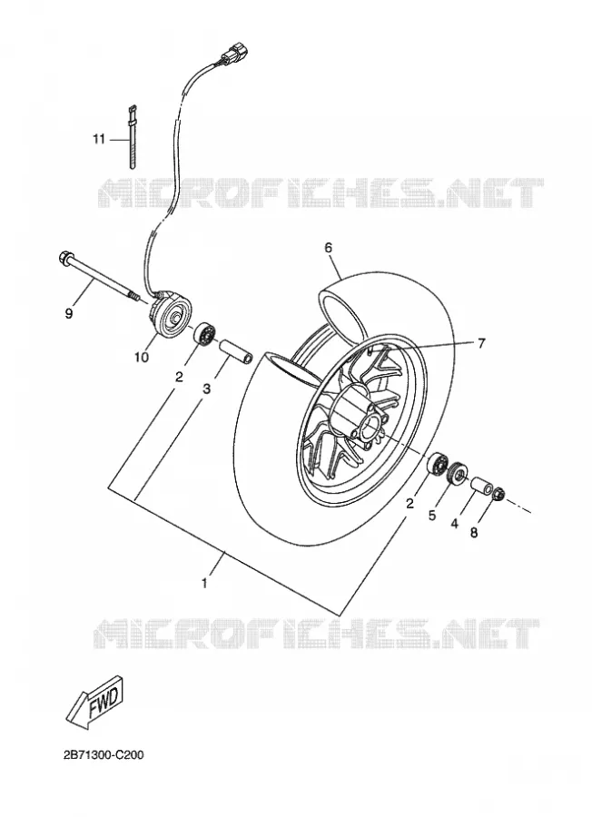 VOORWIEL Yamaha SCOOTER 50 2009 BOOSTER  CW50N