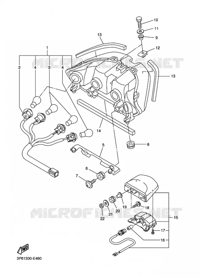 ACHTERLICHT Yamaha MOTO 1300 2009 FJR ABS  FJR1300A