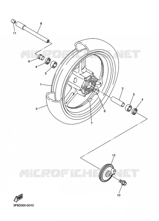 VOORWIEL Yamaha MOTO 1300 2009 FJR ABS  FJR1300A