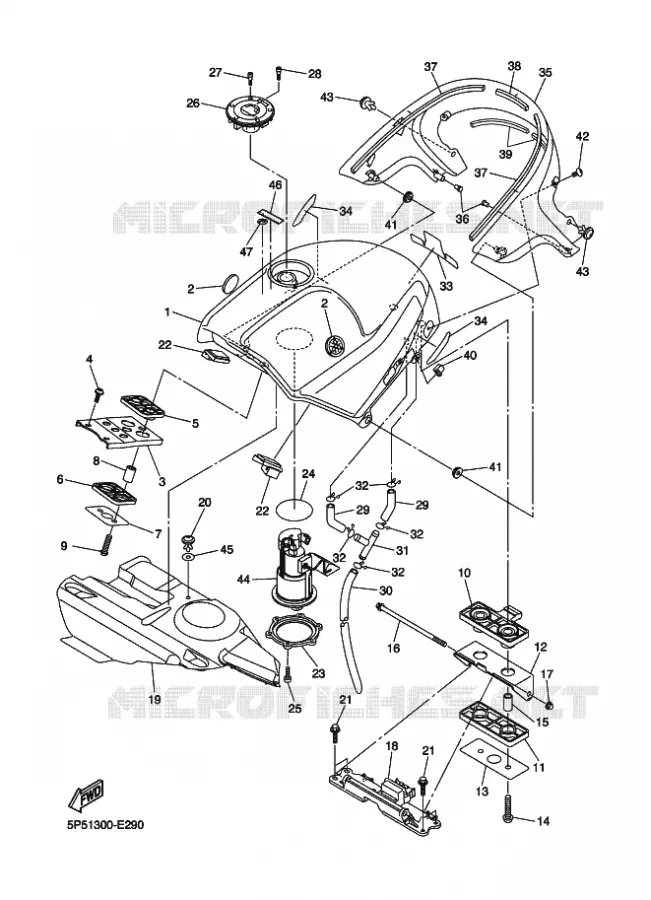 BENZINE TANK Yamaha MOTO 1300 2009 FJR AS ABS  FJR1300AS