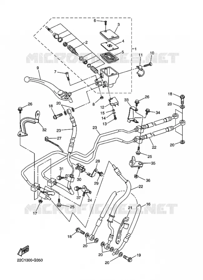 REMPOMP VOOR Yamaha MOTO 1000 2010 FZ1 ABS  FZ1-NA