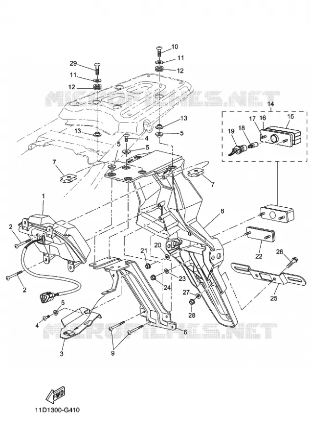 ACHTERLICHT Yamaha MOTO 660 2009 XTZ TENERE  XT660Z TENERE
