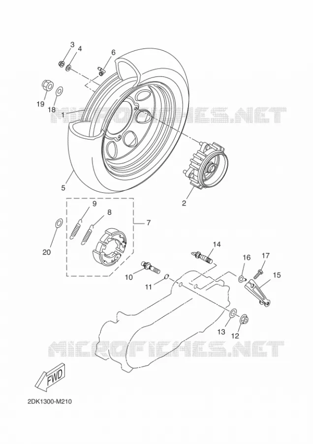 ACHTERWIEL Yamaha SCOOTER 50 2013 NEOS EASY  YN50E