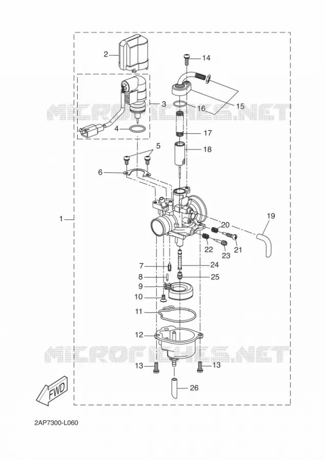 CARBURATEUR  Yamaha SCOOTER 50 2013 NEOS EASY  YN50E