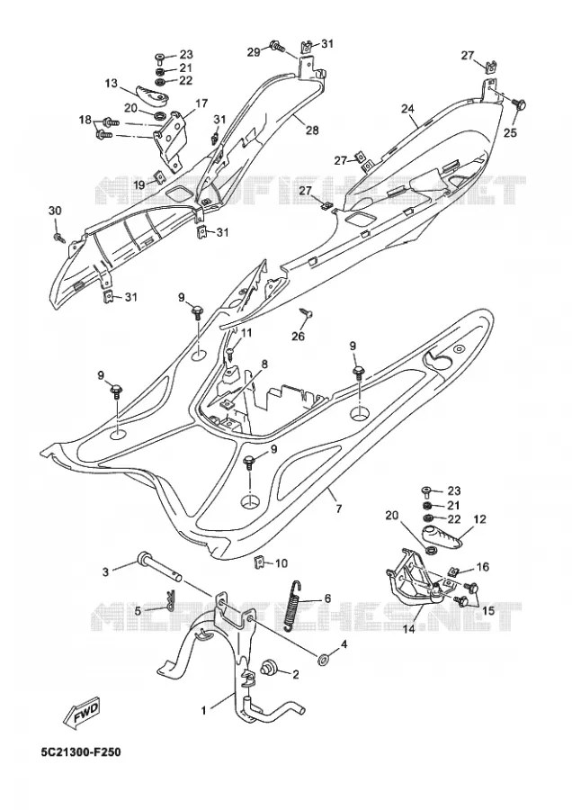 STANDAARD / VOETSTEUN Yamaha SCOOTER 50 2013 NEOS EASY  YN50E